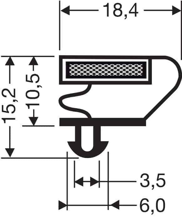  Uszczelka z magnesem szara do drzwi urządzeń chłodniczych, 32-137