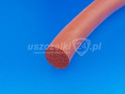 Sznur silikonowy spieniony fi 10 mm, czerwony,  0191439