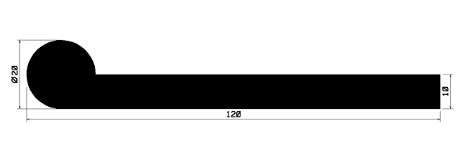 Uszczelka, profil uszczelniający typ P  20 mm, 012824