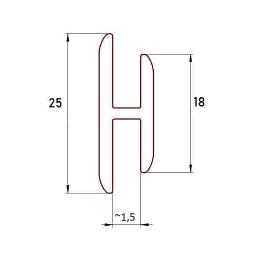 Uszczelka PVC typ H ~1,5 mm, 12-321-06