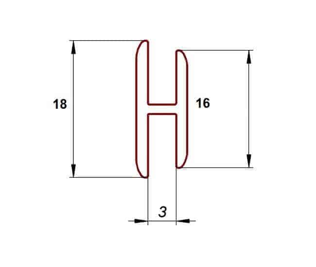 Uszczelka typ H 3 mm