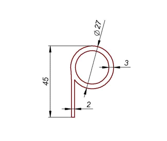 Profil uszczelniający guma SBR typ P, fi 27 mm, 39-998