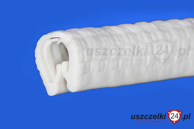Uszczelka, osłona krawędzi, zaciskowa biało-szara PVC 54-004 